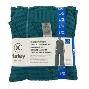 Hurley's Women's Swim 2 Piece Cover-Up Set | 2 Pieces | Green | Large